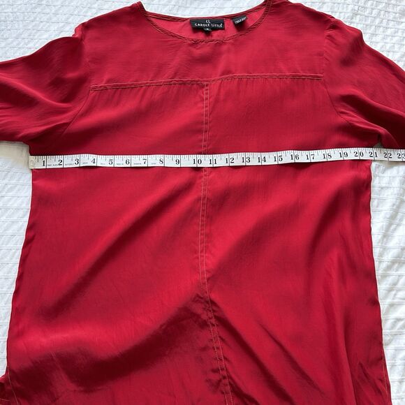 Vintage Carole Little Red Silk Tunic Top Size 6 READ - Picture 8 of 13